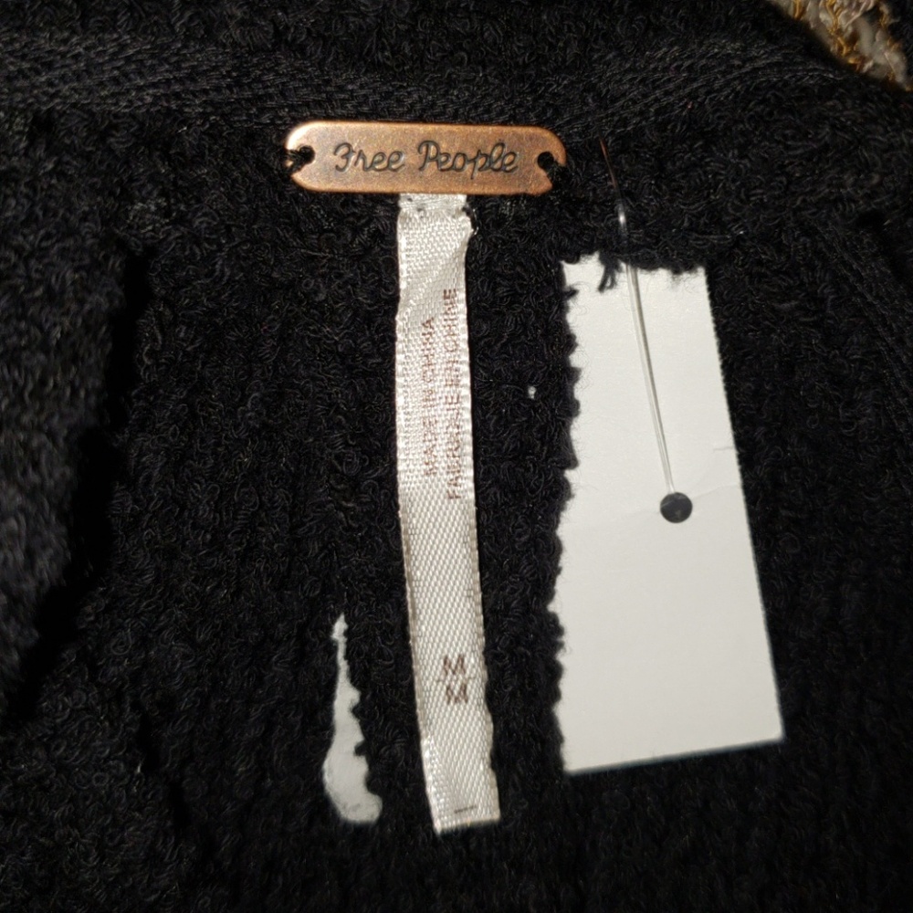 Free People Hold On Knit Tunic Blk Sz M - Picture 5 of 8